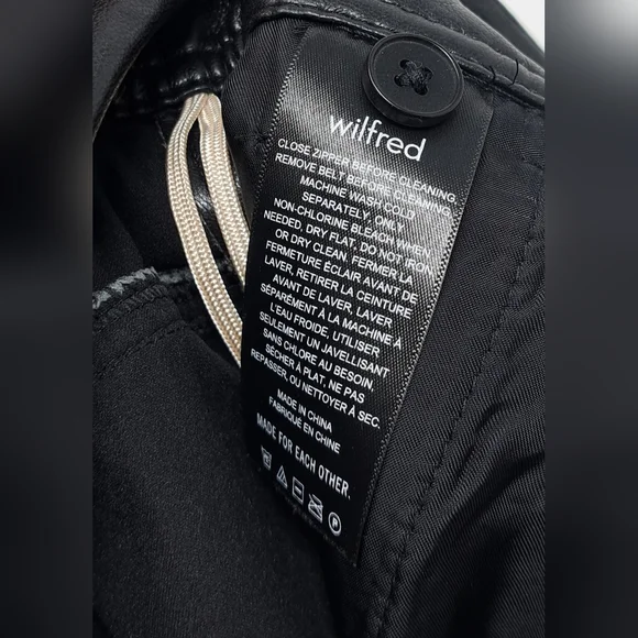 Wilfred Free Women's Faux Leather Pants Black High Waist Size 00 13"" Waist - Picture 12 of 15